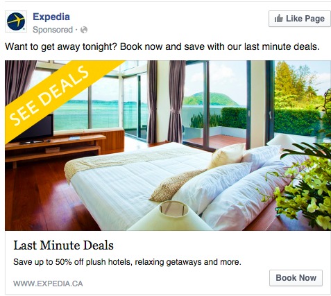 expedia behavioral targeting ad example 