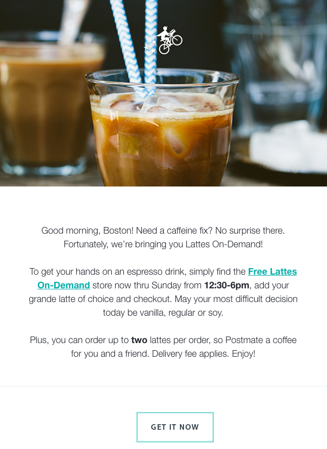 free lattes concise email language example | How to write email for customers