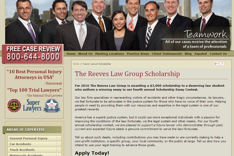 legal scholarship sample