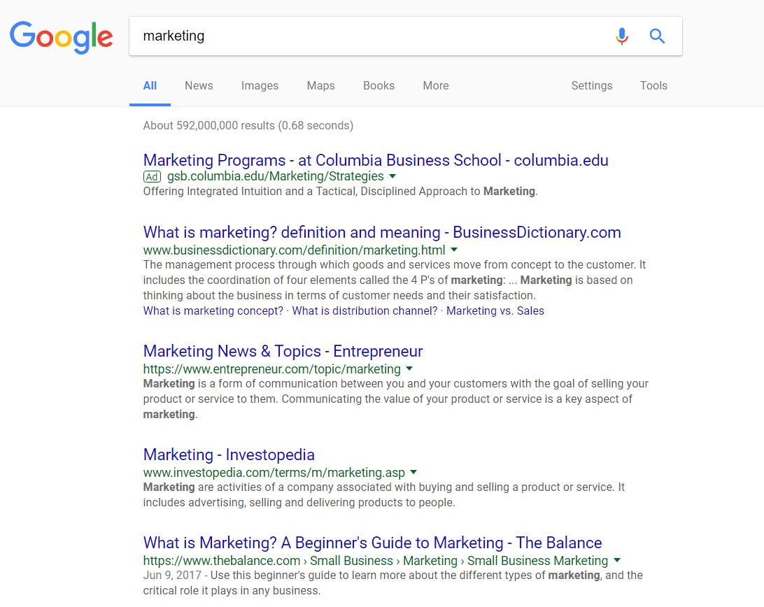 marketing keyword search