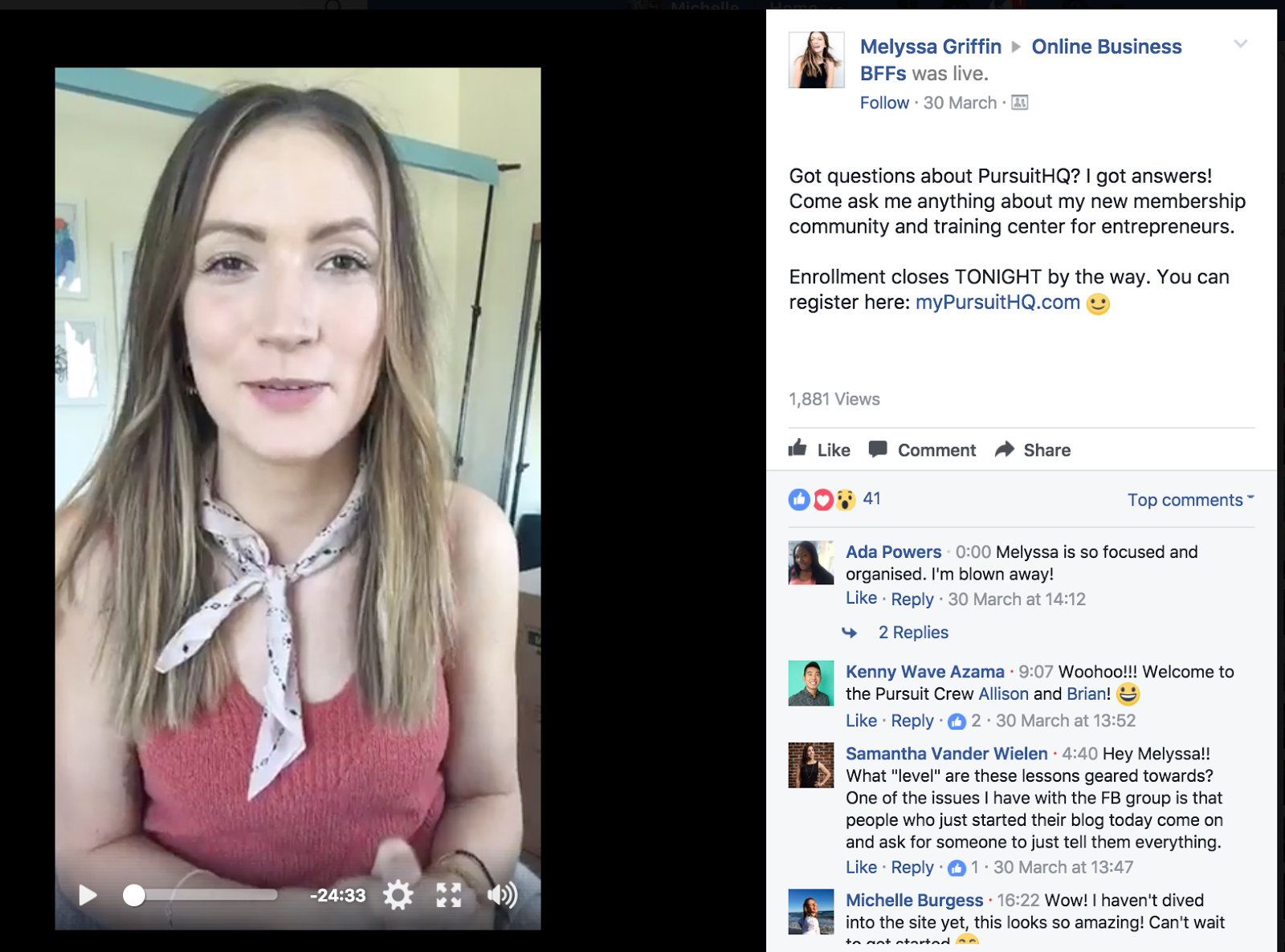 grow your facebook group with facebook live