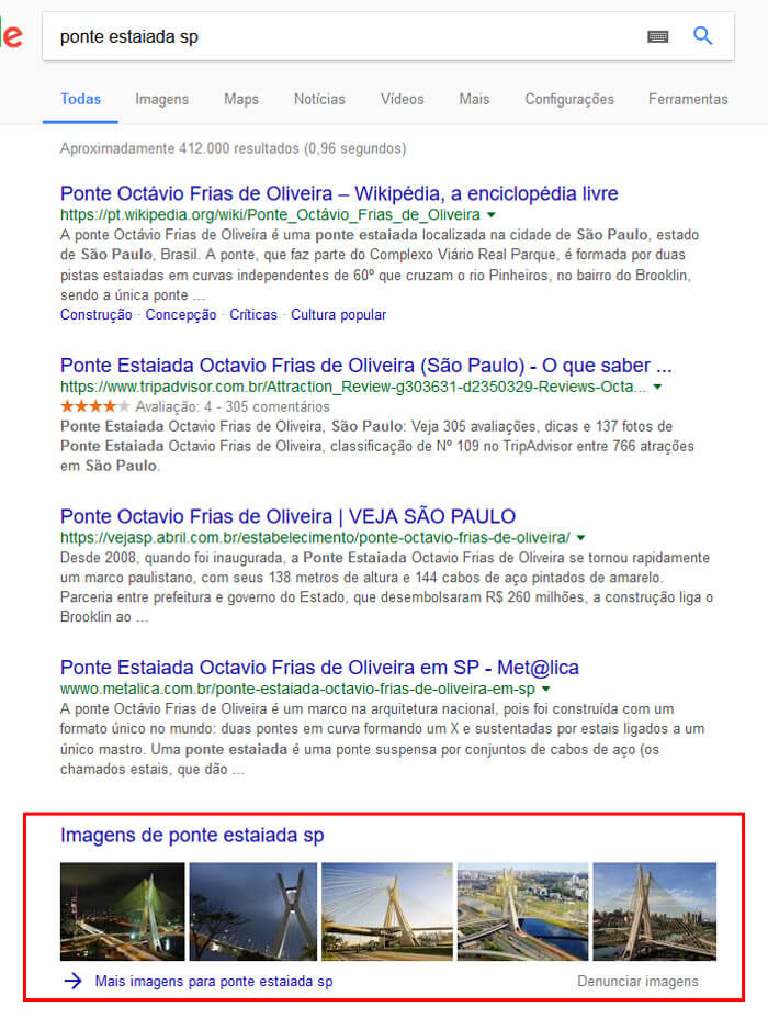 pesquisa por imagem: trecho do google imagem exibido na página de resultados