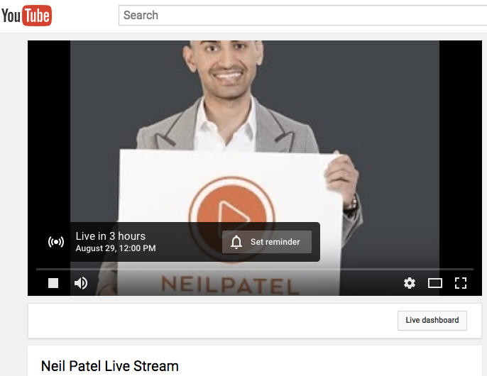 1 Neil Patel Live Stream YouTube