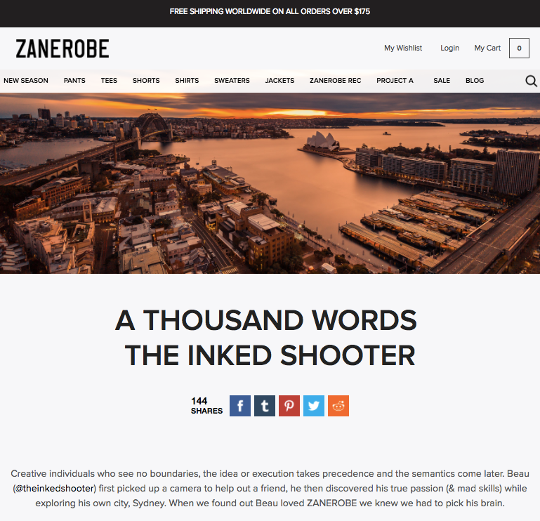 A Thousand Words The Inked Shooter ZANEROBE