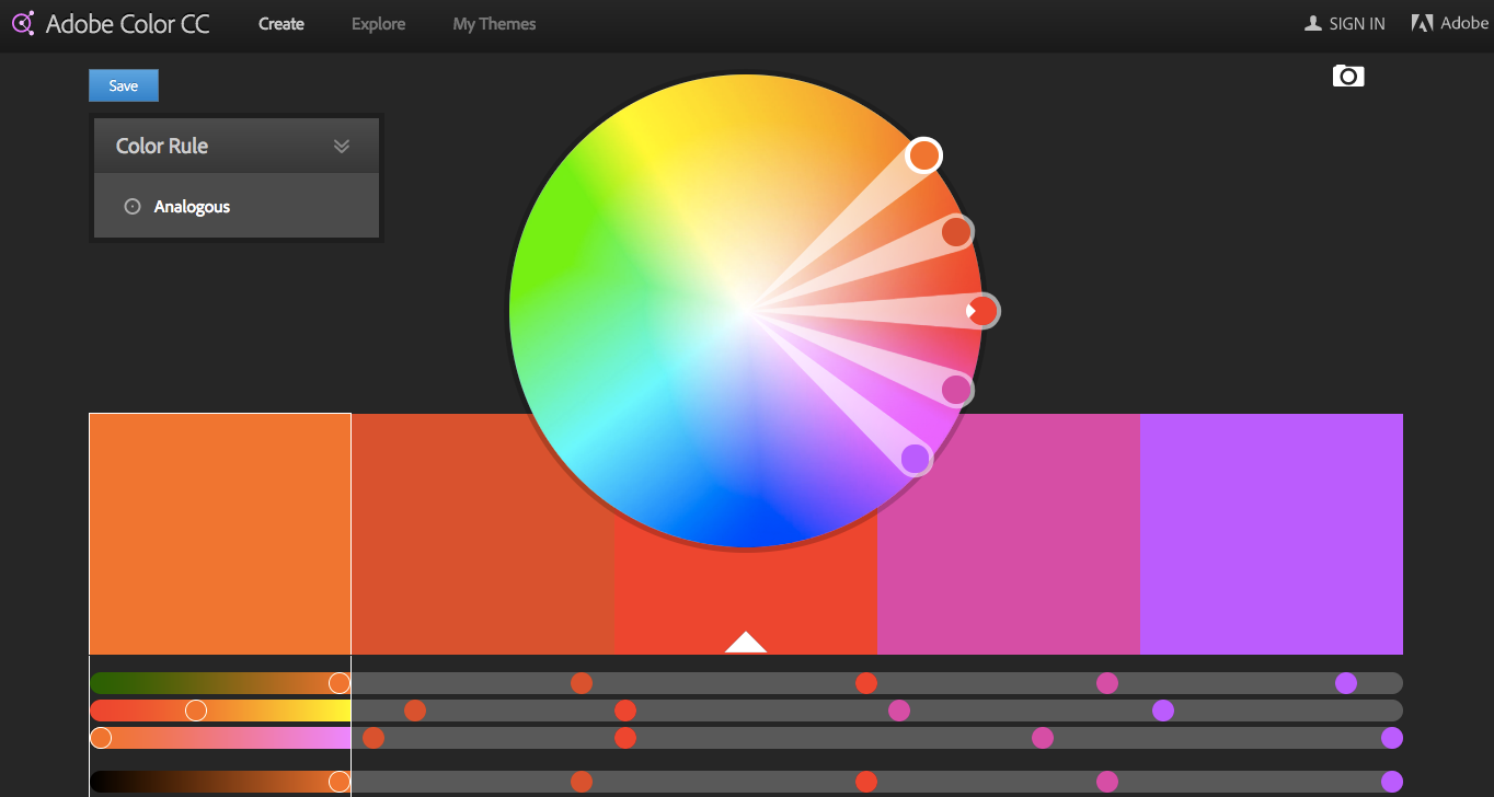 Color wheel Color schemes Adobe Color CC 2