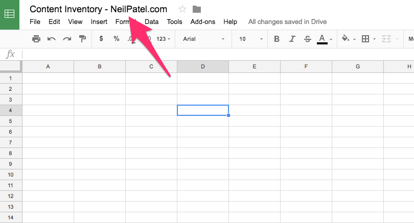Content Inventory NeilPatel com Google Sheets 5