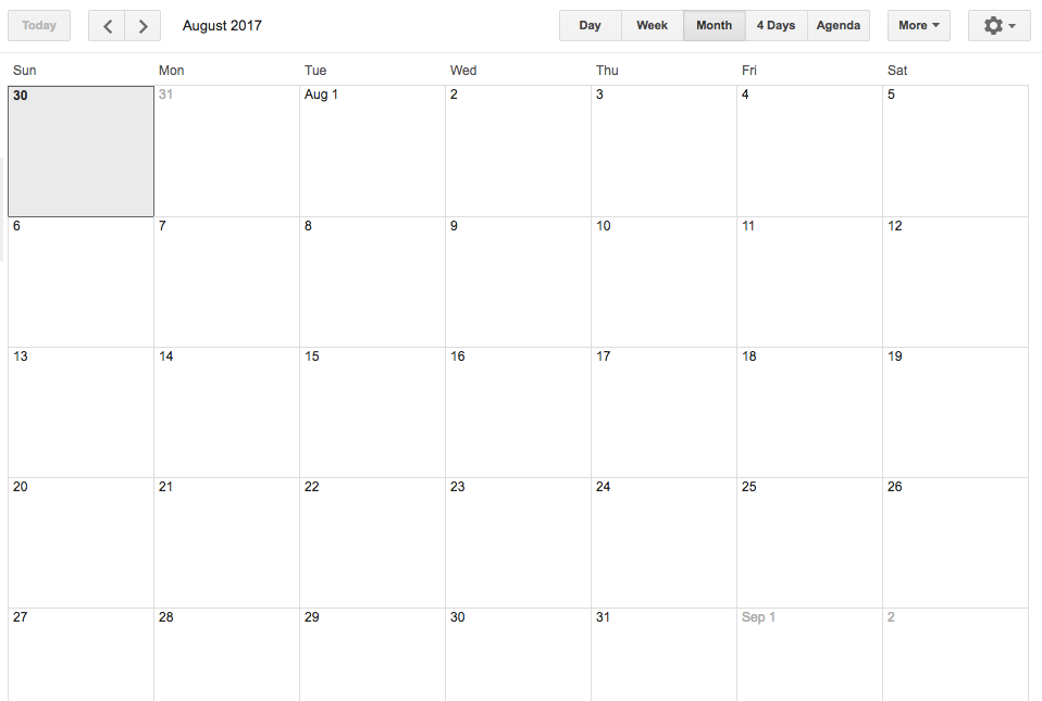 Google Calendar Month of Aug 2017 5