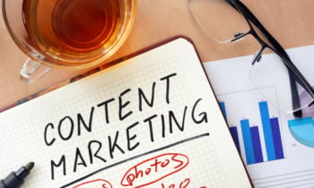 Notepad with words content marketing concept