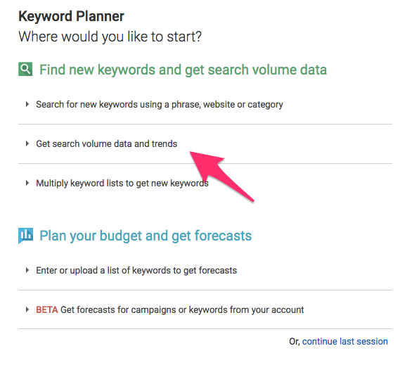 Keyword Planner Google AdWords 1