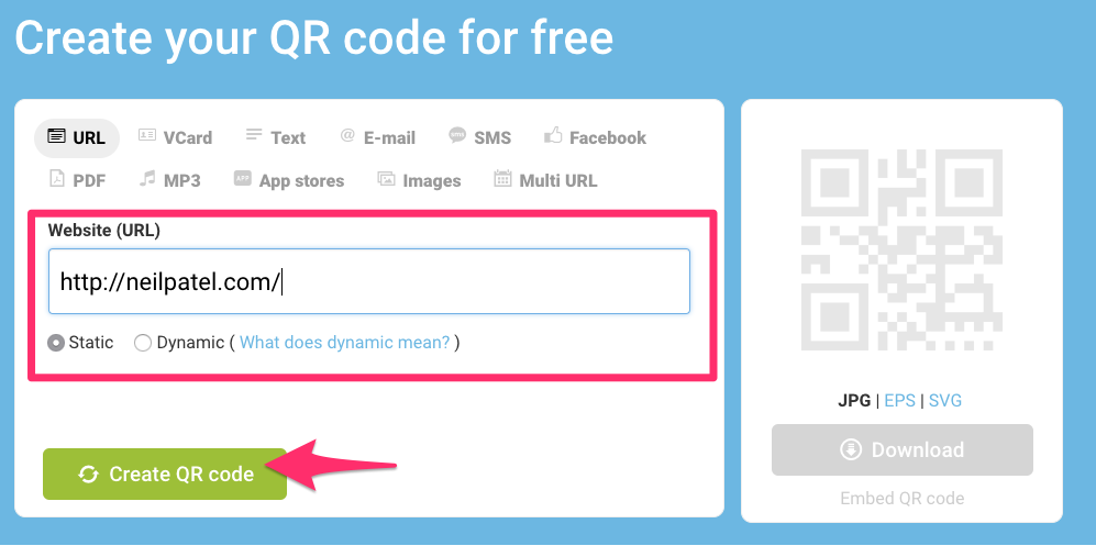 QR Code Generator Create QR codes here