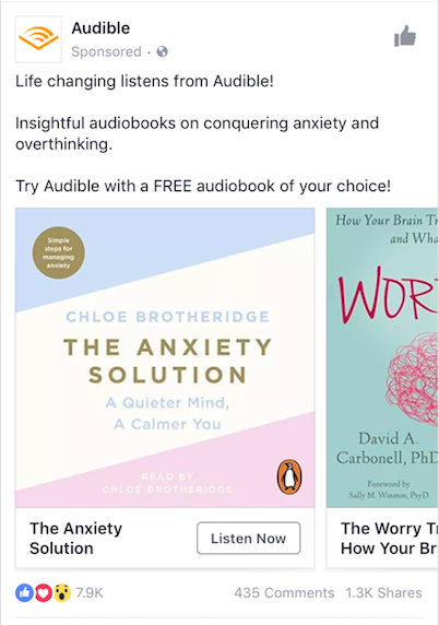 Audible mobile ad example 