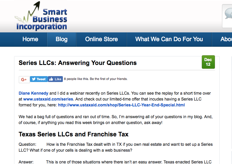 Series LLCs Answering Your Questions Smart Business Incorporation