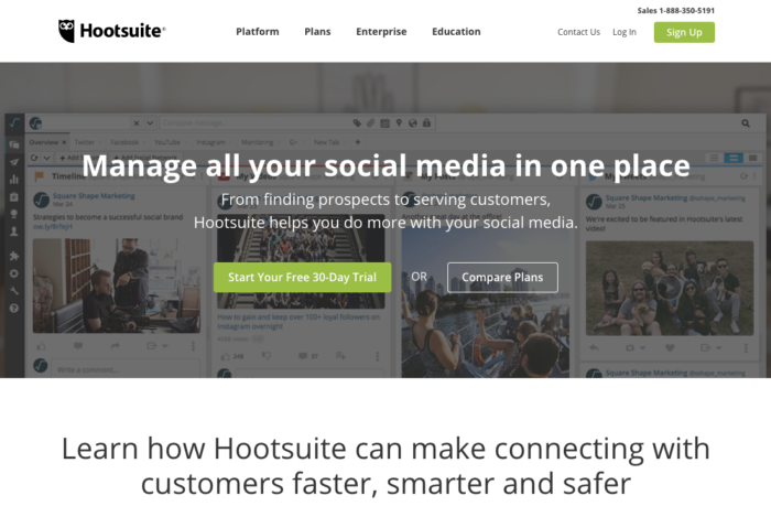 Automate Social Media Marketing Management Dashboard Hootsuite 1