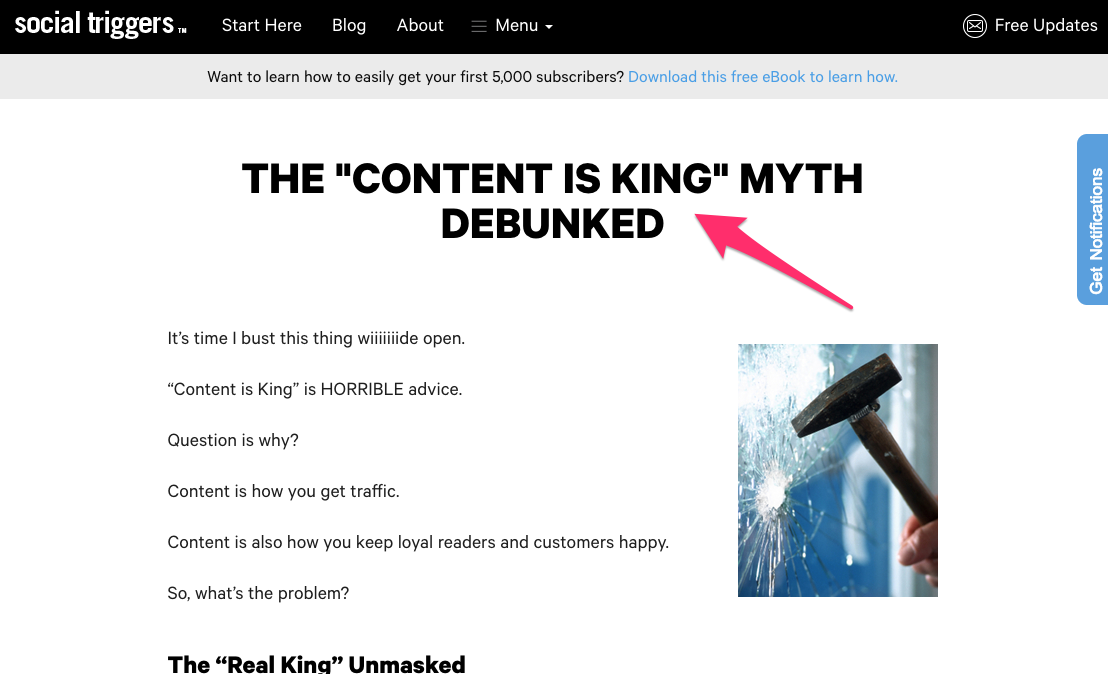 The Content is King Myth Debunked Social Triggers
