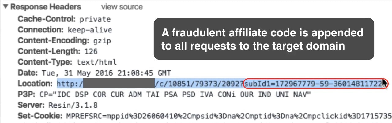 affiliate fraud example