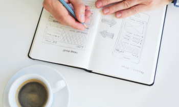 Man sketching graphic sketch