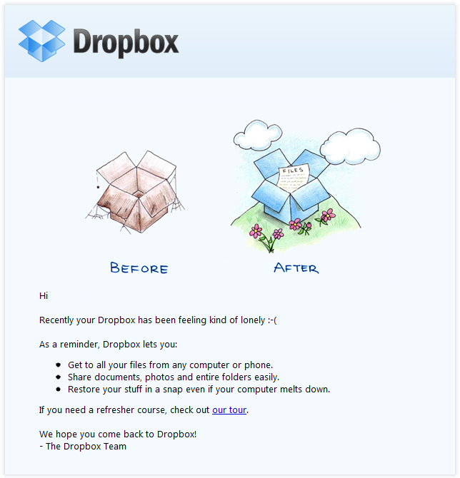 dropbox email example