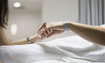 patient hand in hospital