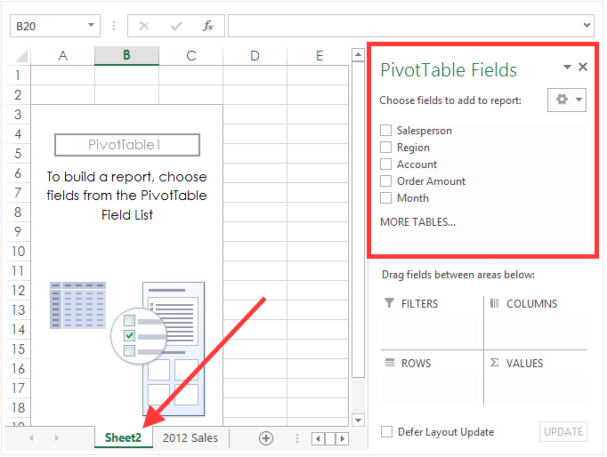 pivot table fields