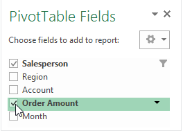 pivot table fields 