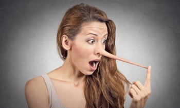 Woman with long nose