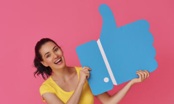 woman with cartoon like icon