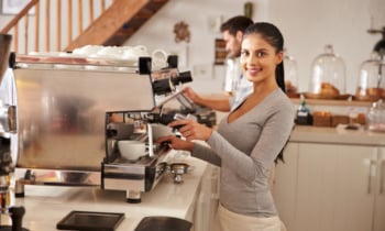 Female barista at work