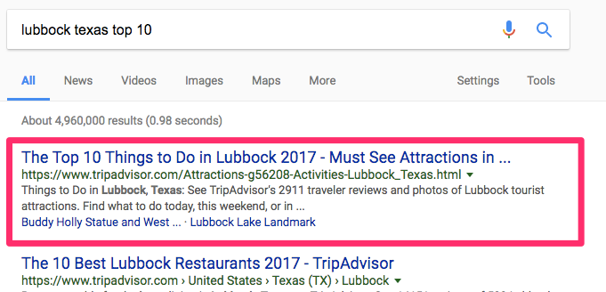 lubbock texas top 10 Google Search 