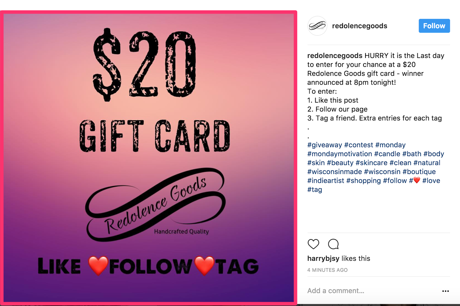 instagram contest ideas - custom image for giveaway posts