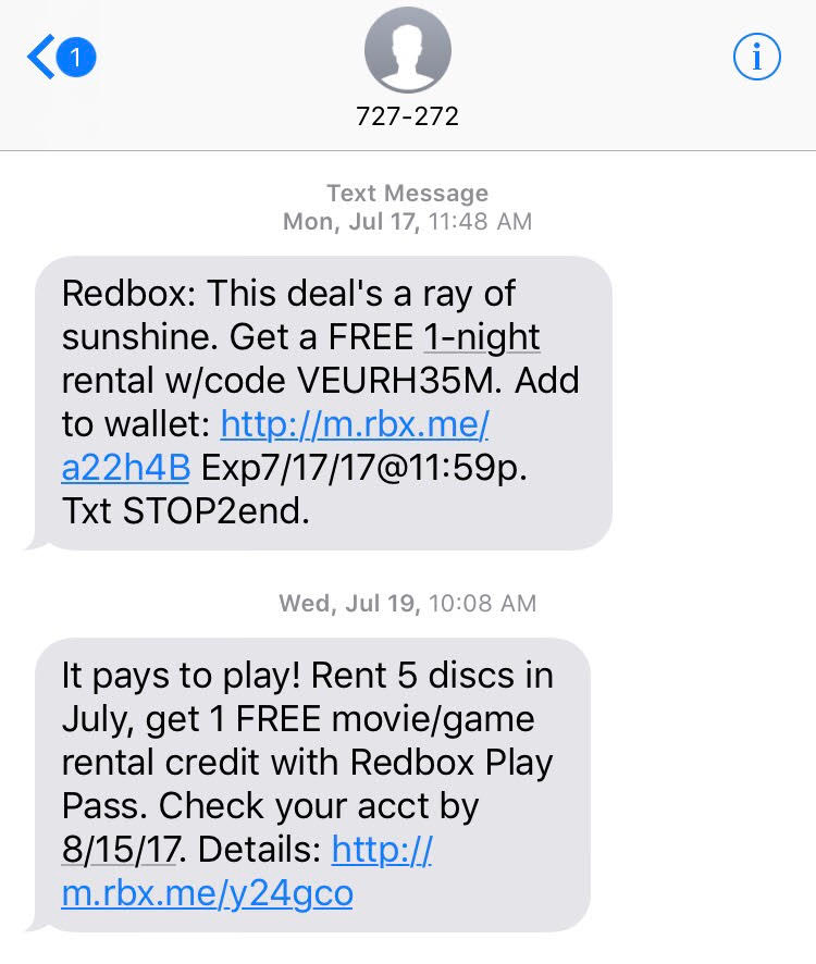 exemple de marketing sms redbox 