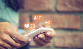 Young  girl using smart phone,Social media concept.