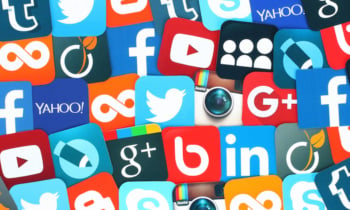 Background of famous social media icons