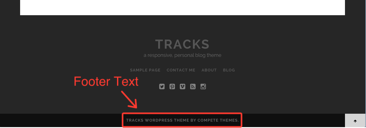 tracks footer text