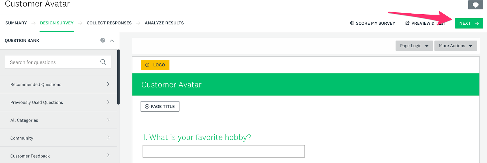 Arc and SurveyMonkey Design Customer Avatar