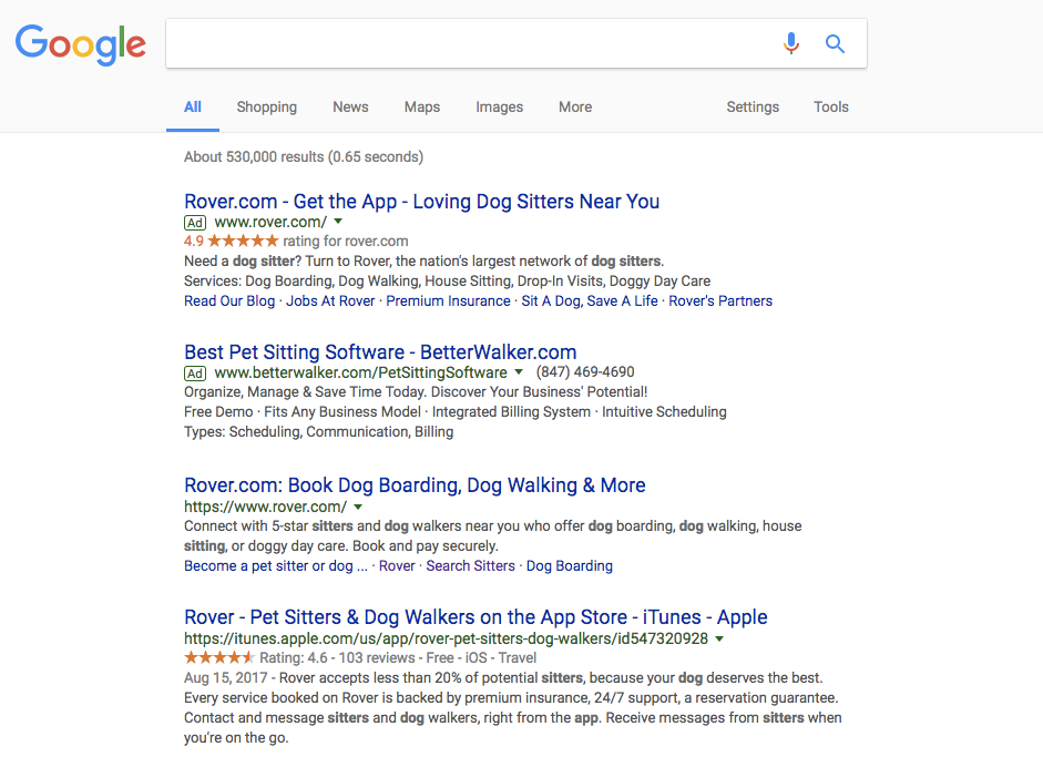 Google Apps in Search