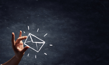 mailing list drawn by hand isolated on blackboard