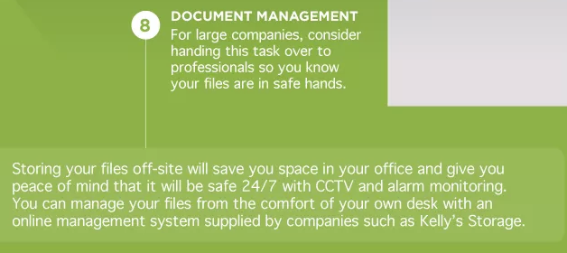Storing documents off-site for small business organization