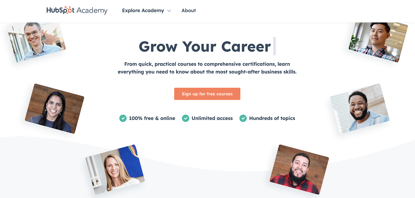 HubSpot Academy career page.
