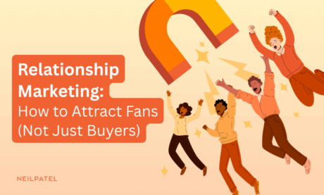 Illustration of people reaching for a magnet and text that reads "Relationship Marketing: How to Attract Fans (Not Just Buyers)."