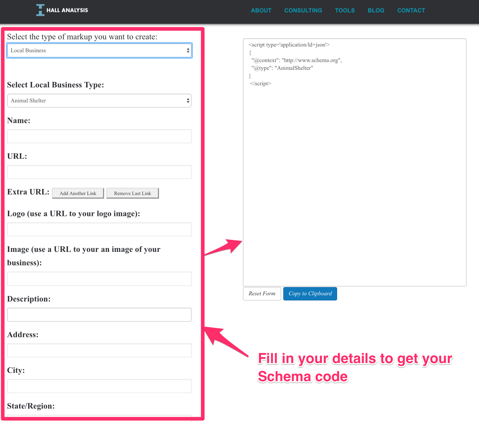 local seo guide example of schema 