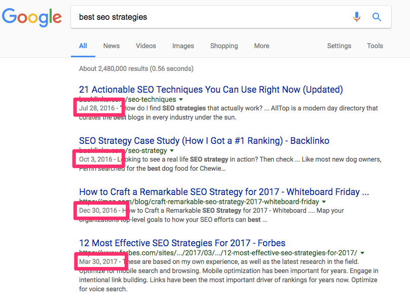 best seo strategies Google Search