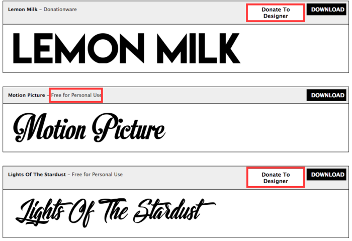 find fonts for free on the skinny