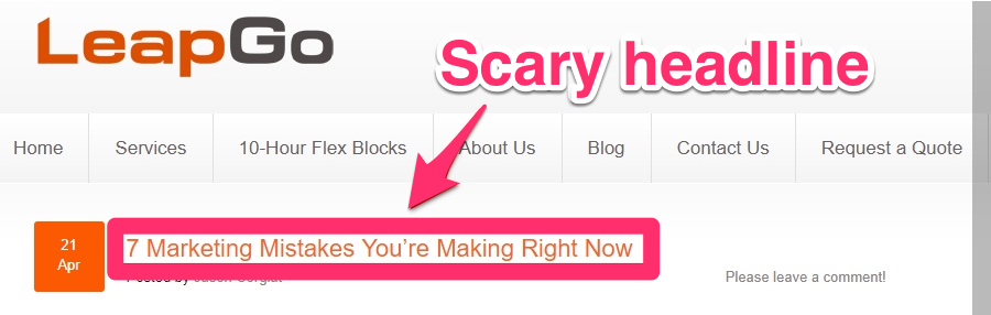 blog post example 3 for neuromarketing scary headline 