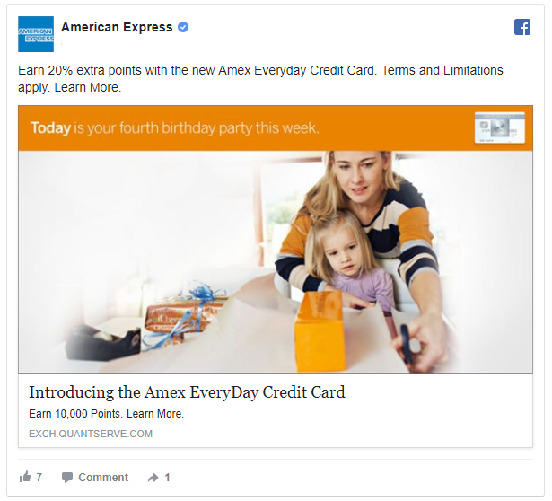 american express retargeting ad example 