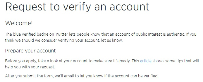 get verified on Twitter