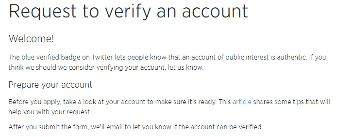 consigue la verificación en Twitter