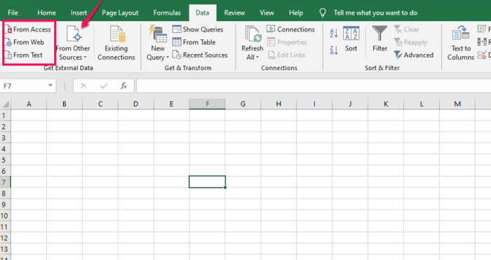 upload data for pivot table