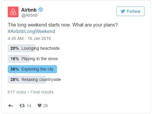 twitter for SEO airbnb poll example 