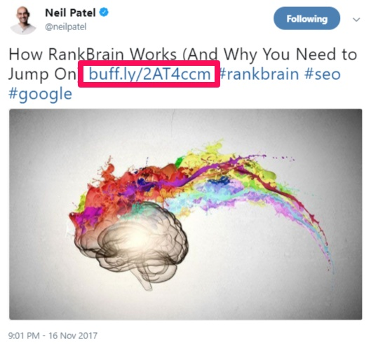 twitter for SEO tips example from Neil Patel 