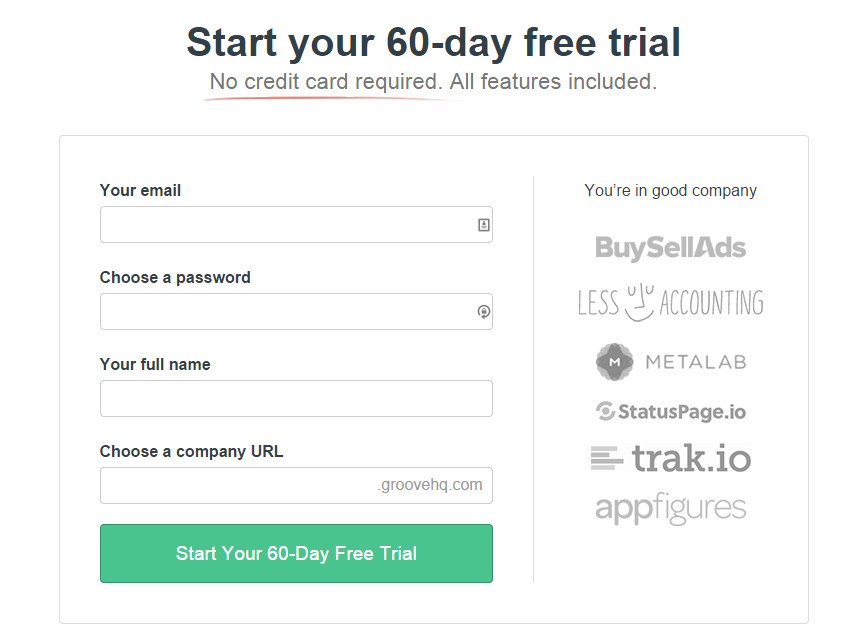 example of free trial to increase funnel conversions